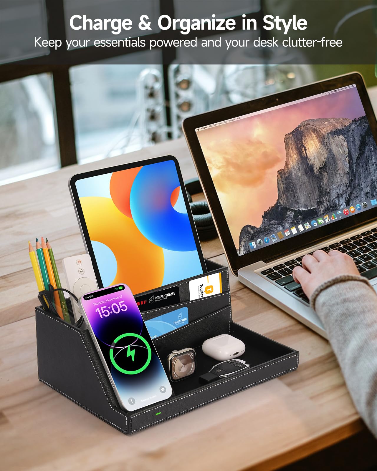 wireless future charger FutureCharger - Base de carga USB para iPhone 13/13 Pro Max/13 Pro/12 Series/11/XS Max/XR/X/8Plus/SE 2, soporte para lápices de escritorio (negro)
