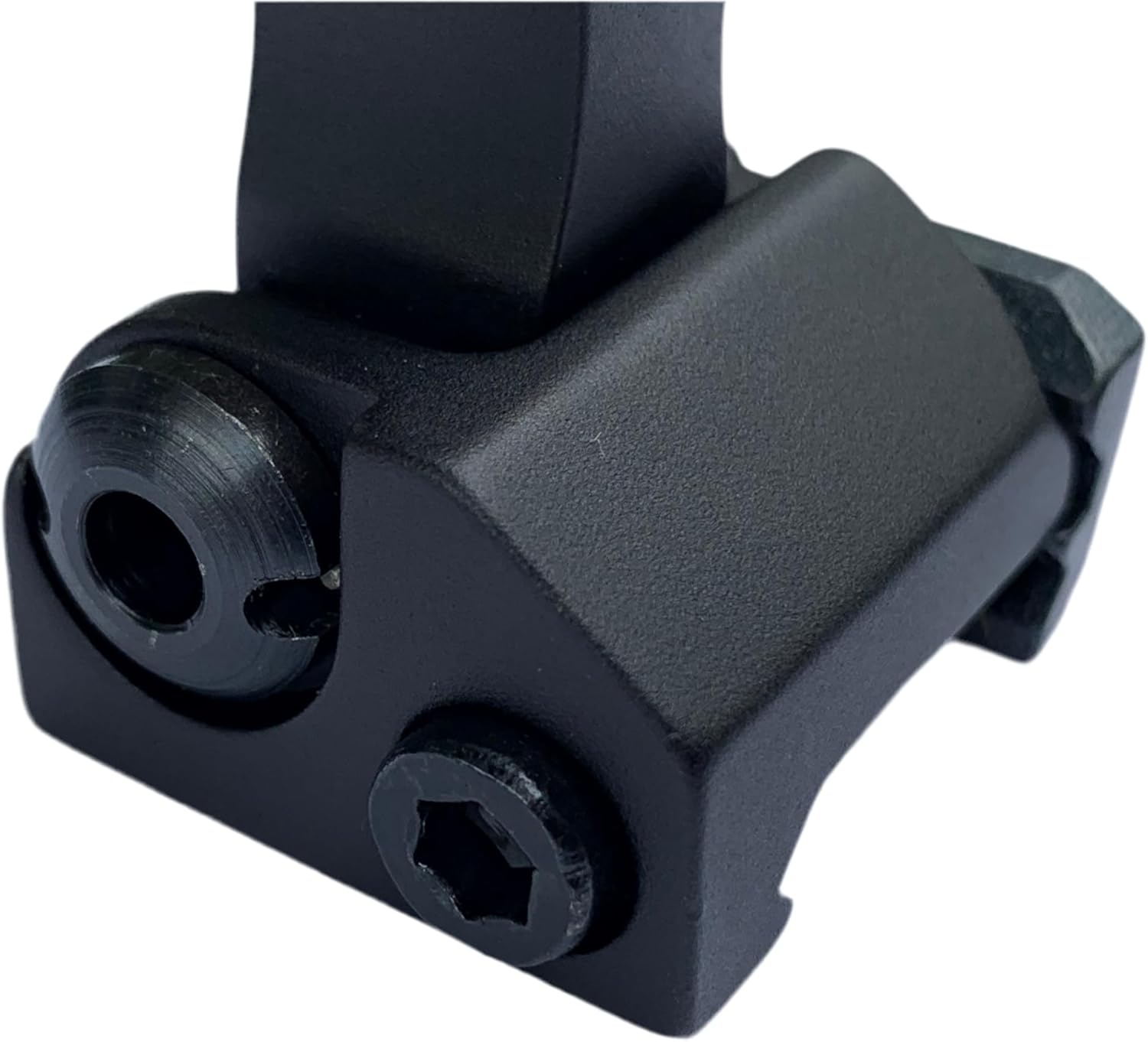 HK Style Folding Back Up Iron Sight Set – Aircraft Aluminum, Stainless Steel Hardware, Hardcoat Anodized Finish – Flip-Up BUIS Front & Rear Sights Black Edition