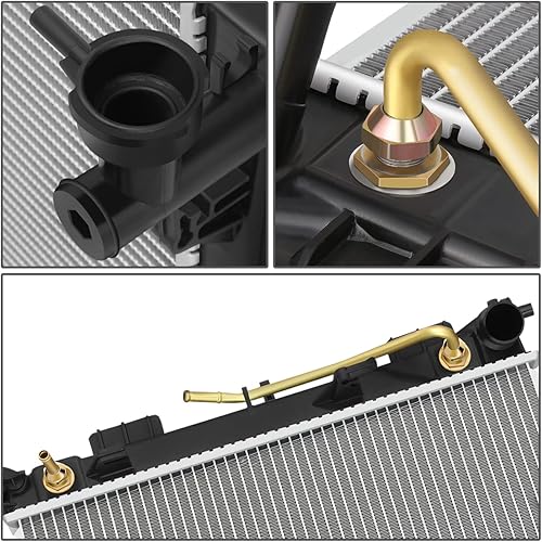 Miniatura 32 de DNA Motoring OEM-RA-2392 Radiador de enfriamiento de aluminio de 1 fila estilo OE compatible con 01-02 Kia Rio 1.5 AT, 25-1/2 pulgadas de ancho x