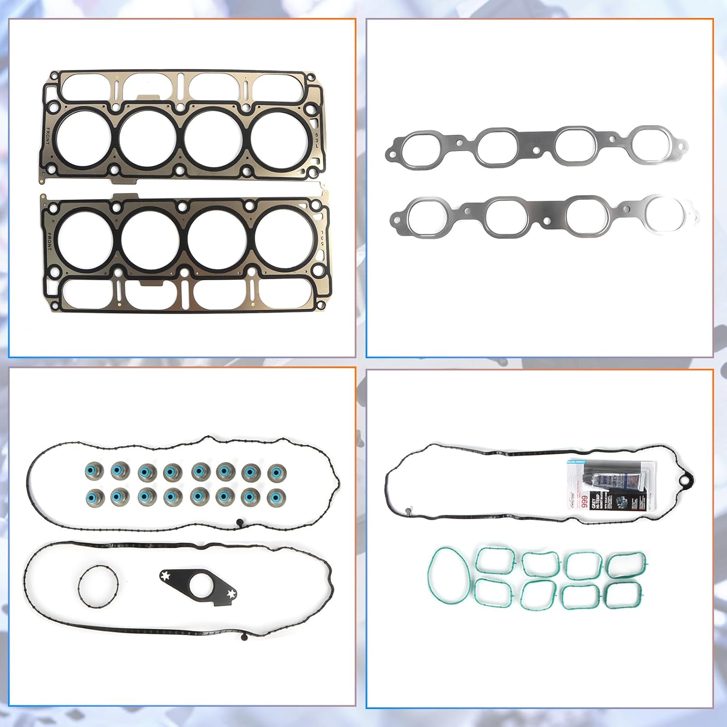 5.3L Engine Cylinder Head Gasket Kit Fits for Chevy Silverado 1500/ Suburban/Tahoe, GMC Sierra 1500/ Yukon/Yukon XL 2015 2016 2017 2018 2019 5.3L V8 OE HS54996