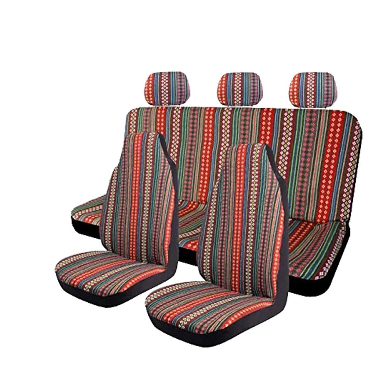 Coprisedili Coprivolante Universale Per La Maggior Parte Dei Sedili Auto Set Di Coprisedili Per Auto Coprivolante Coprisedili Per Auto(7 pieces set Type D)