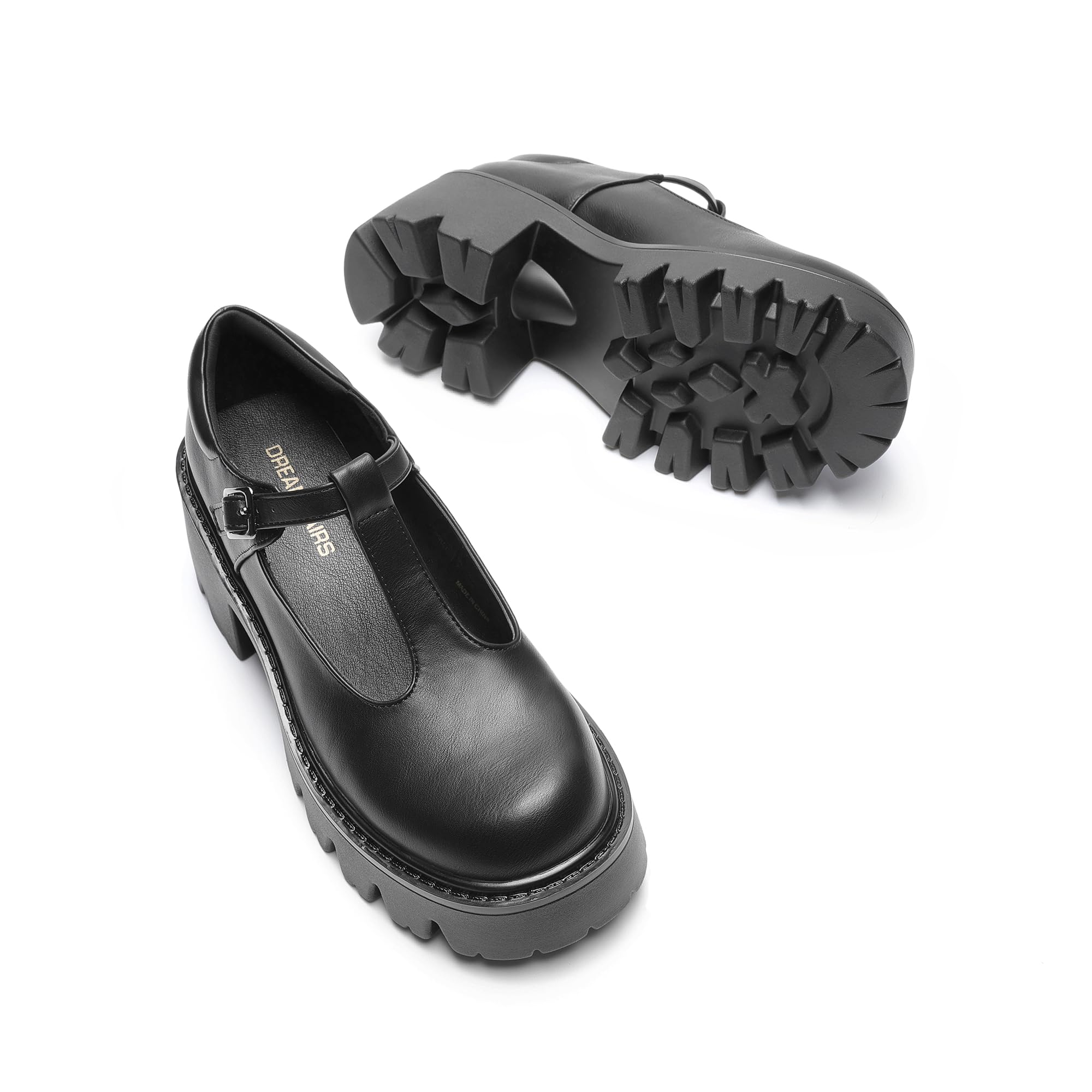 DREAM PAIRS Frauen Chunky Plattform Mary Janes Schuhe Süß Lolita Prinzessin Schuhe mit T-Riemen