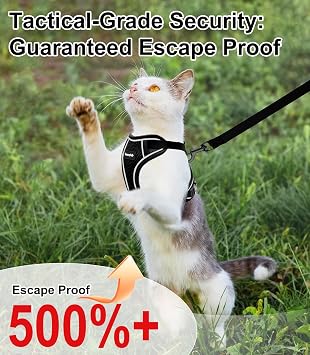 Cat Harness and Leash for Walking Escape Proof Soft Adjustable Cat Leash