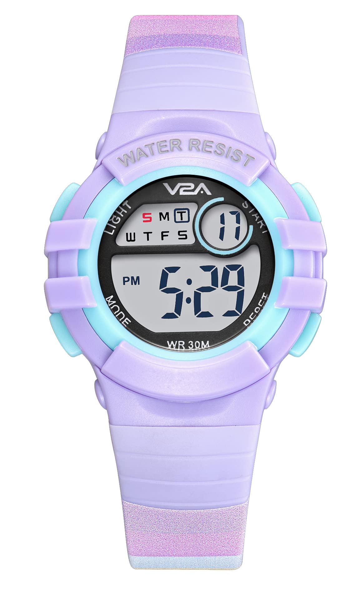 V2A Girls Kids Watch - Gifts for Girls Age 3-10 30 M Waterproof Digital Sports Watches for 3 4 5 6 7 8 Year Old Girls