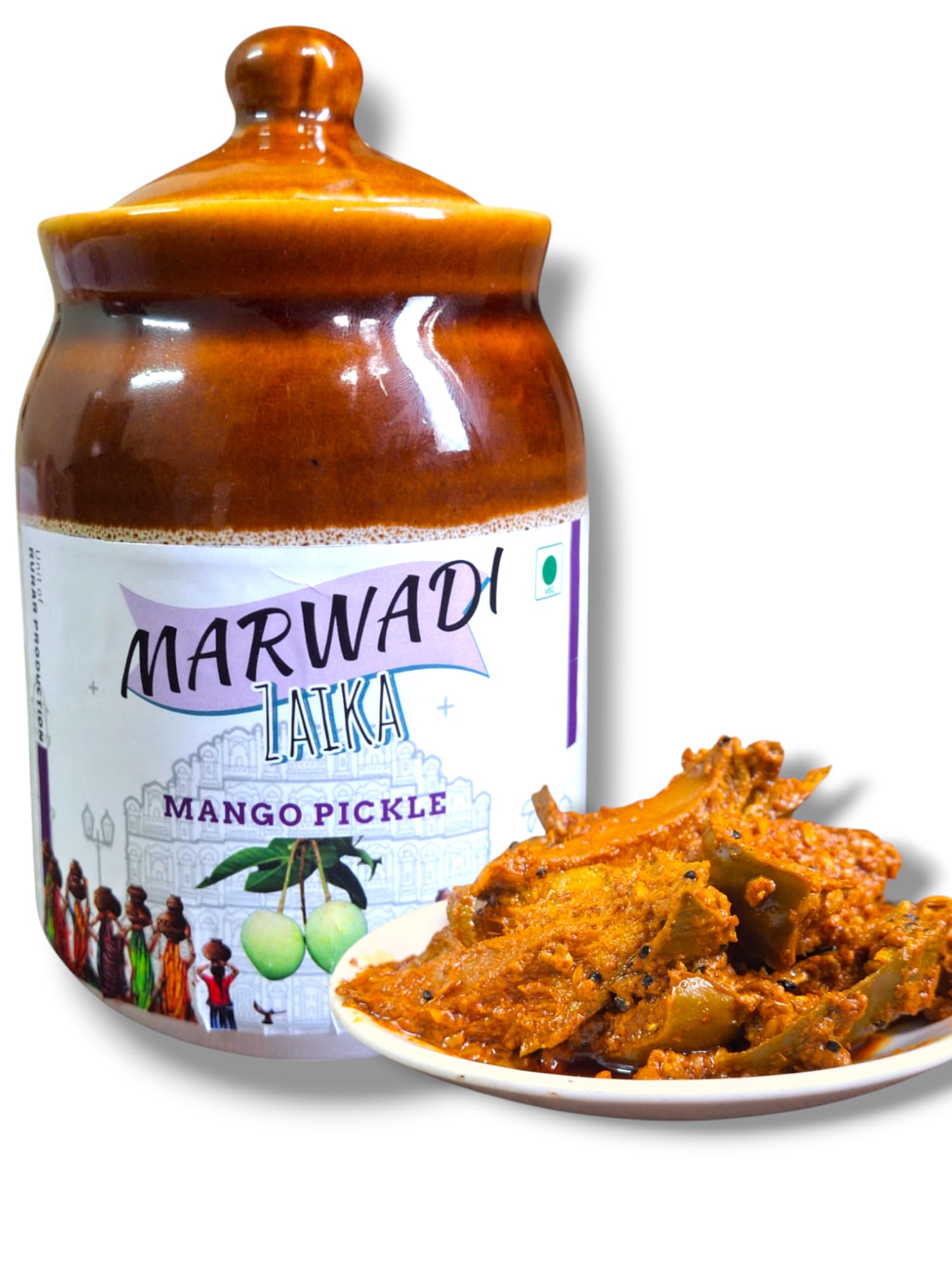 Marwadi Zaika Mango Pickle, 325 Grams, Tangy Flavor, Perfect for Indian Cuisine, Authentic Recipe, Made with Fresh Mangoes, Pack of 1, Ideal for Accompanying Meals and Snacks