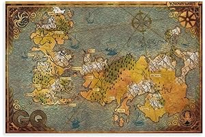TYPOART Canvas Wall Art Map of Westeros and Essos