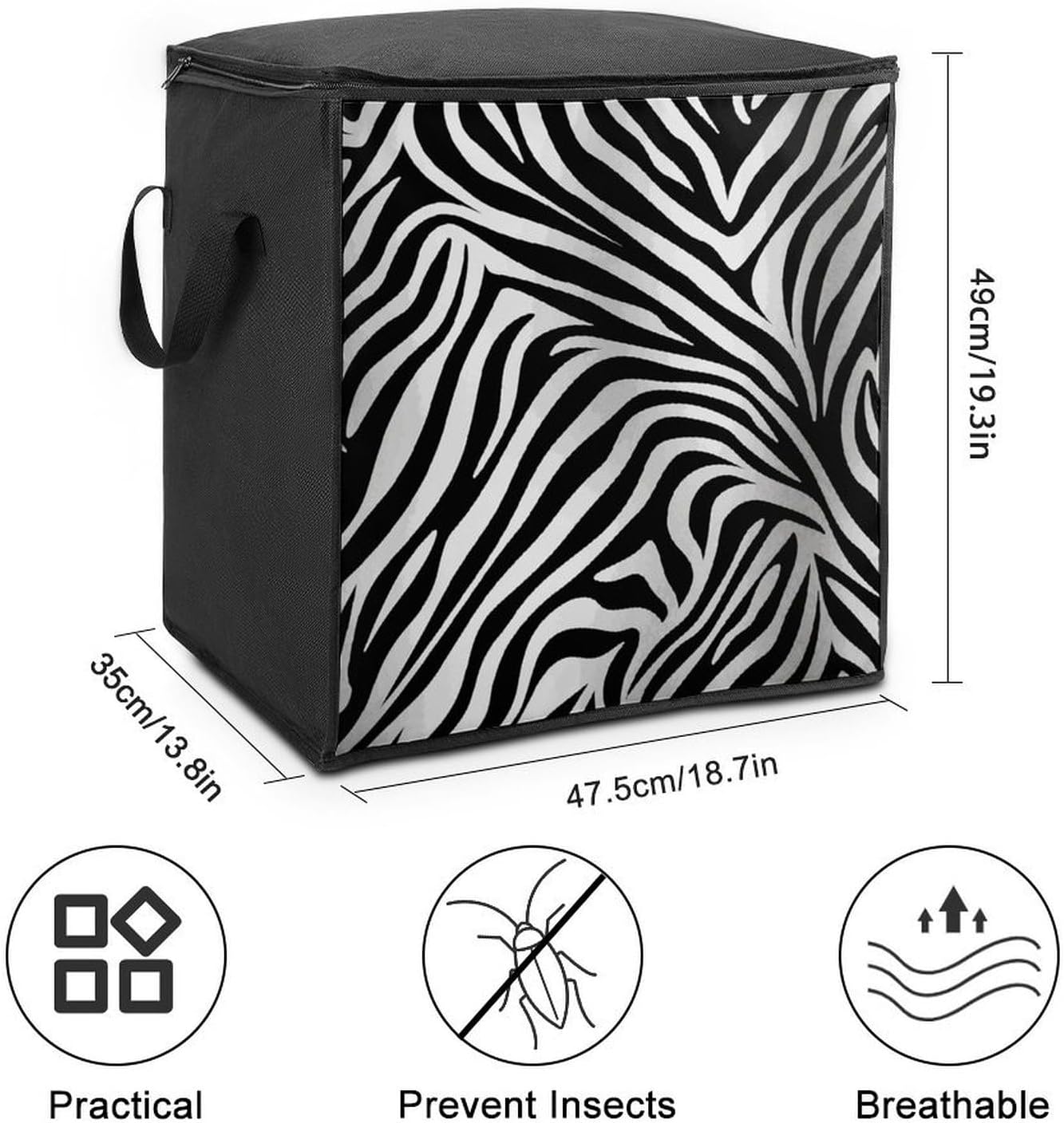 Comforter Storage Bag Large Capacity Zipper Clothes Storage Bag 70L image 2