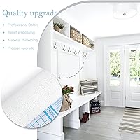 Vista 6 de Dimoon 236''x17.7'' White Thicken Peel and Stick Wallpaper Contact Paper Modern Self Adhesive Wall Paper Removable Renter Friendly Textured Solid