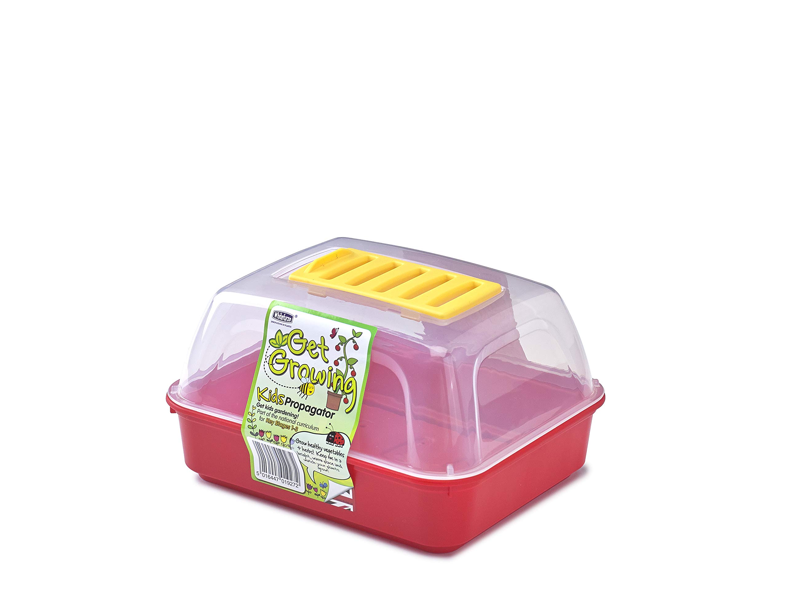 WhitefurzeSmall Domed Propagator (8.5 x 7 x 5.7 inches), Red