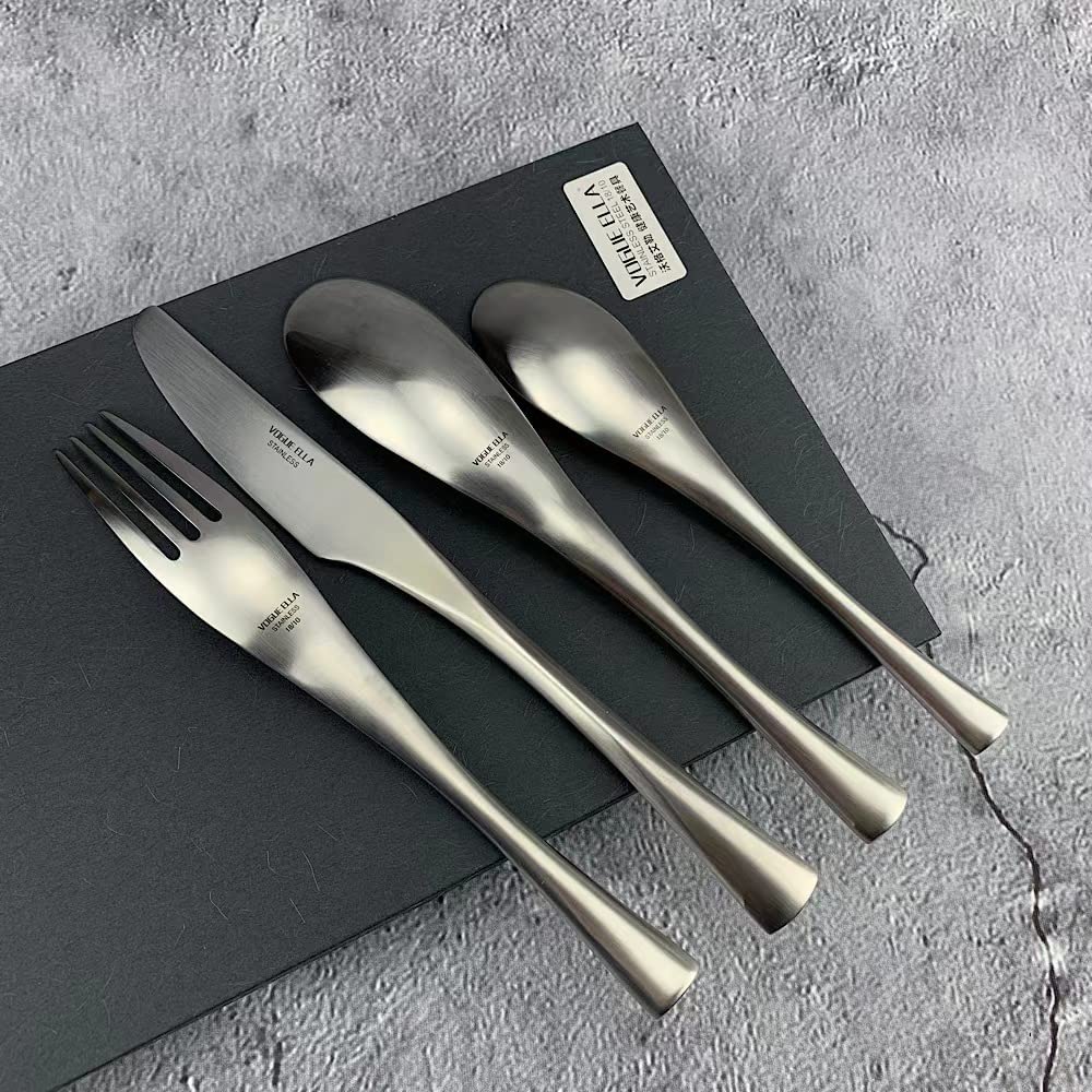 Besteck Set, Besteckset 12 Personen.Luxus-Besteck-Sets, Spiegelpoliertes Besteckset，Spülmaschinenfest, Elegantes Tafelbesteck für Home/Wichtige Abendessen (12 Satz mit 48 Stück) TZG148