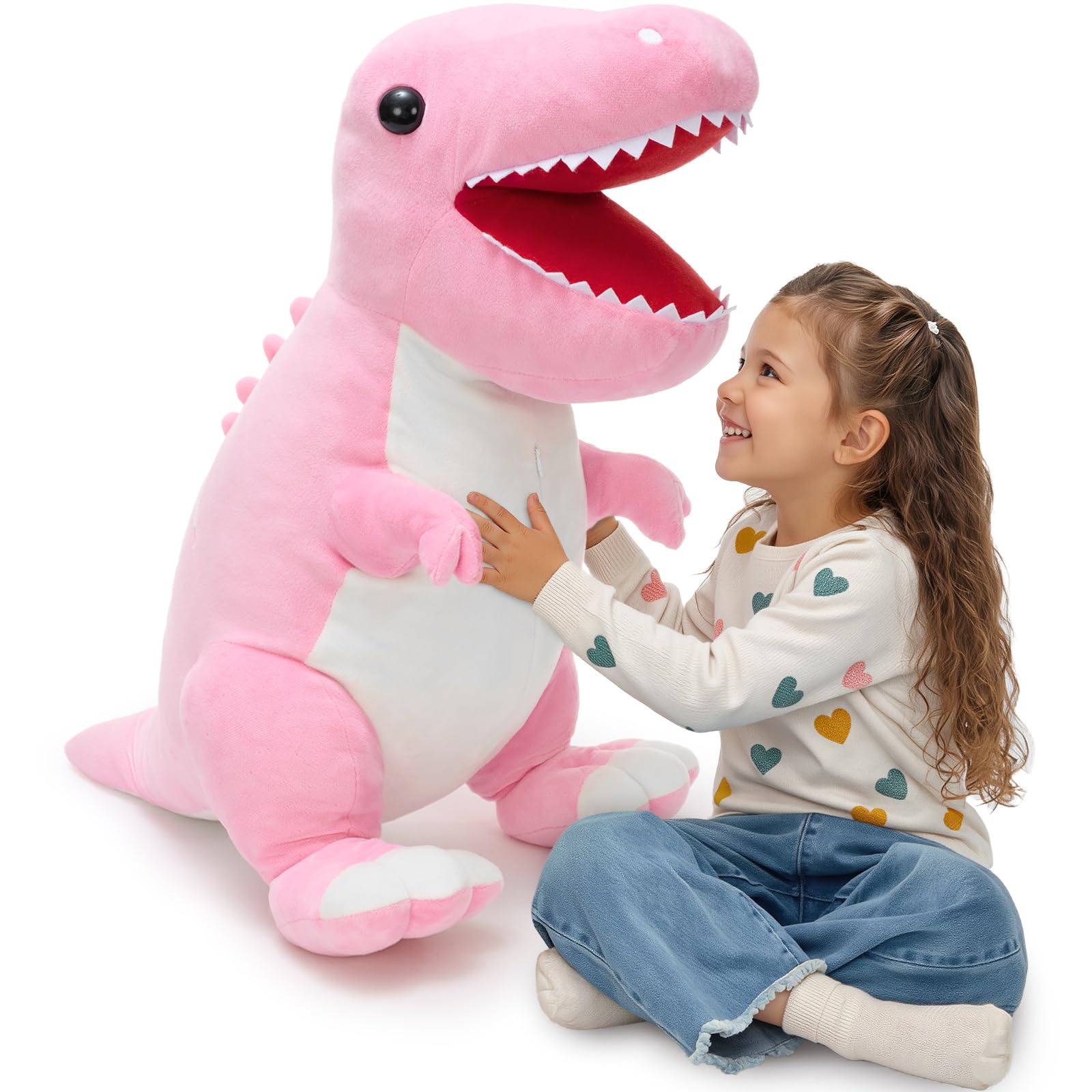 MorisMos Peluche a forma di dinosauro gigante, alto 80 cm, morbido, giocattolo per bambini, regalo di Natale e compleanno