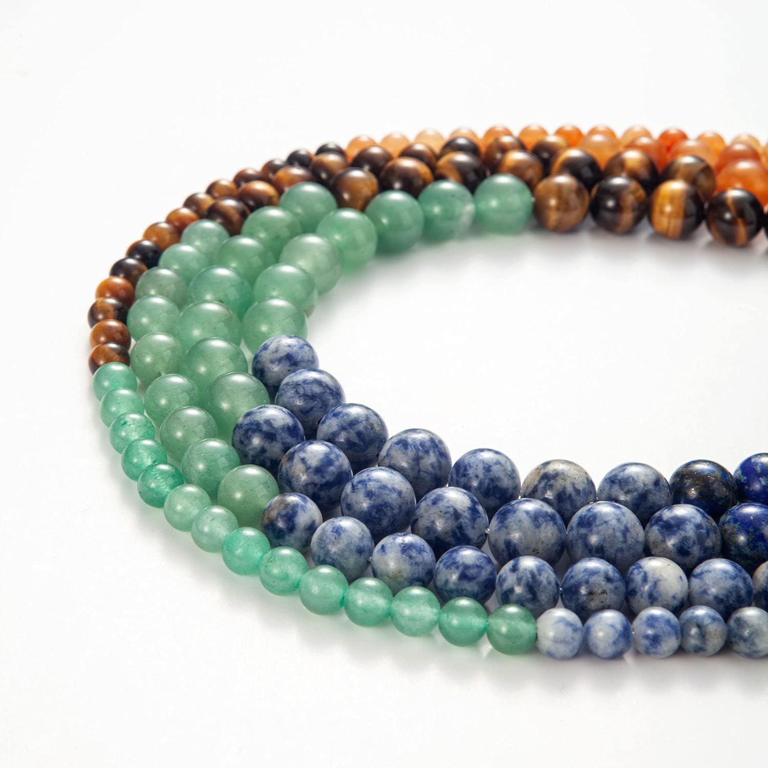 100Pcs Natural Stone Beads 8mm Chakra Round Gemstone Loose Beads with Elastic Bracelet String for Bracelets Necklace Jewelry Making 8mm Mix Color Chakra