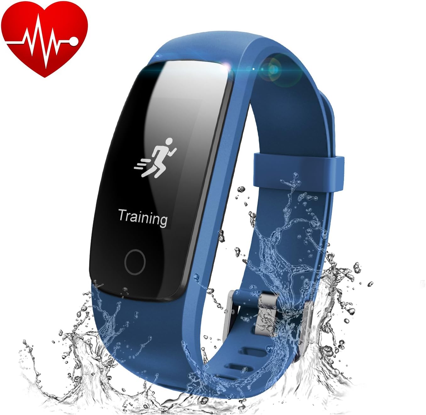 Runme Fitness Tracker Watch with Heart Rate Monitor, IP67 Water Resistant Activity Tracker with Sleep Monitor, Bluetooth Pedometer Bracelet Wristband with Call/SMS Remind for iOS Android Smartphone