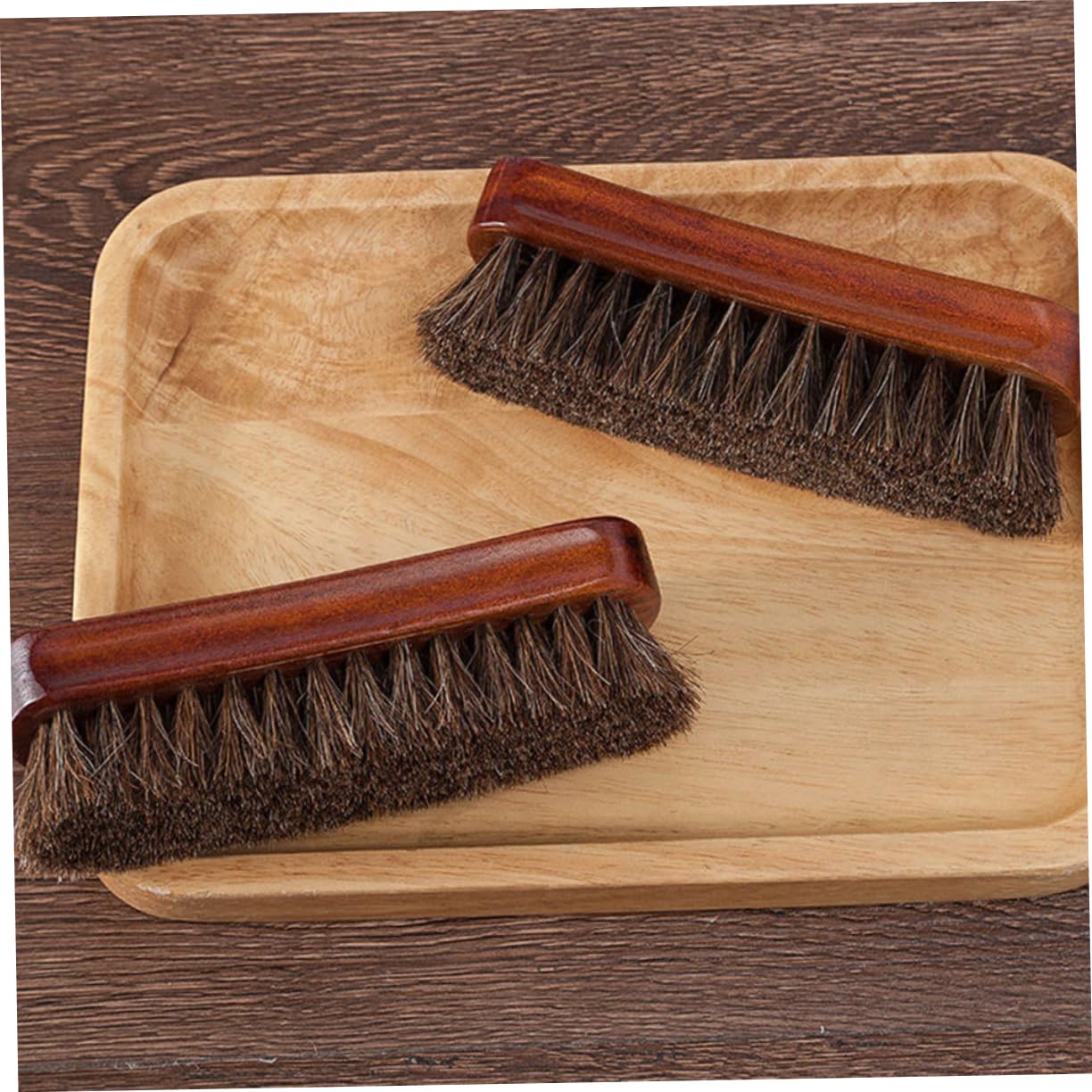 Ipetboom 4 Set Spazzola Per in Legno Pulitore Per Scarpe Spazzola Da Scarpe Pennello in Pelle Spazzole Per La Pulizia Pickele Per Scarpe Crine Di Cavallo 2 Pezzi*4