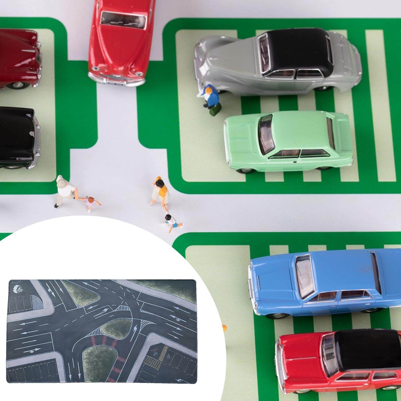 Tappetino Espositivo per Modellini di Auto in 1/64, Ideale per Parcheggi, Scene con Veicoli Pressofusi E Giochi. Materiale in Gomma, Adatto, 90x50cm