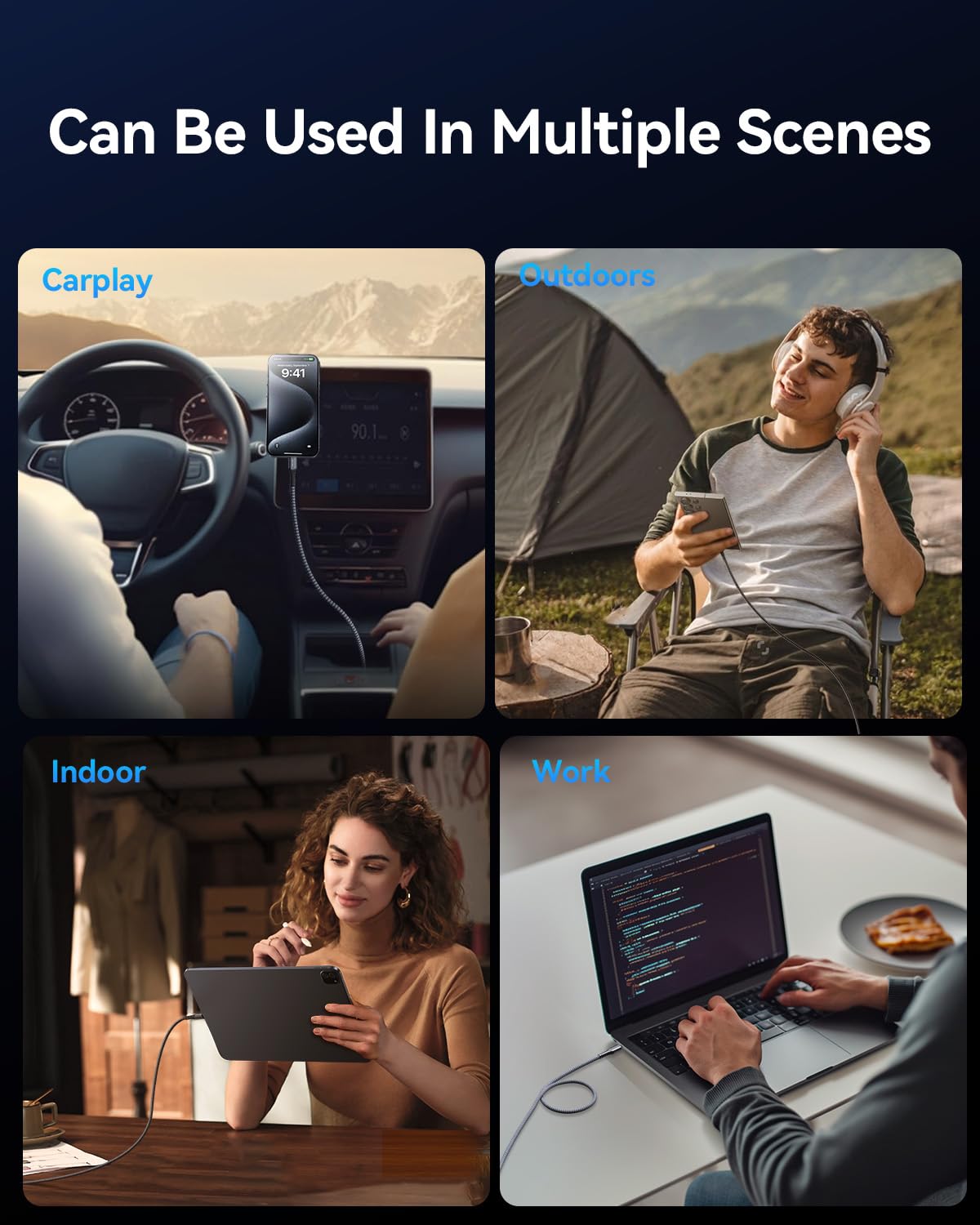 Cavo USB C USB C 60W [2Pezzi 2M], Cavo USB Type-C Ricarica Rapida per iPhone 16 15 Plus Pro Max, Samsung S24 Ultra S23 S22, iPad Pro Air, MacBook, Pixel 7 Pro, Switch, PS5