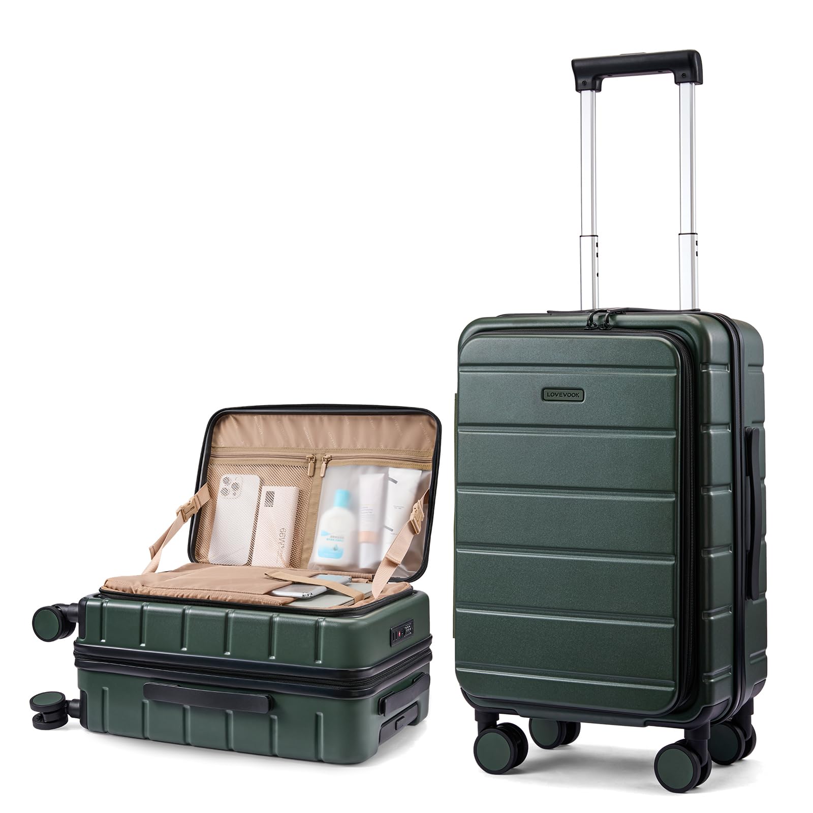 LOVEVOOK Carry On Luggage 22x14x9 Airline Approved with Spinner Wheels, 20 Inch Small Carry On Suitcase with TSA Lock, Expandable Hard Shell Suitcases for Men Women — view 10