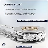 Vista 5 de Five Oceans Cadena y cadena de anclaje de molinete, cuerda de anclaje empalmada a mano y kit de cadena, cuerda de nailon de 3 hebras, cadena