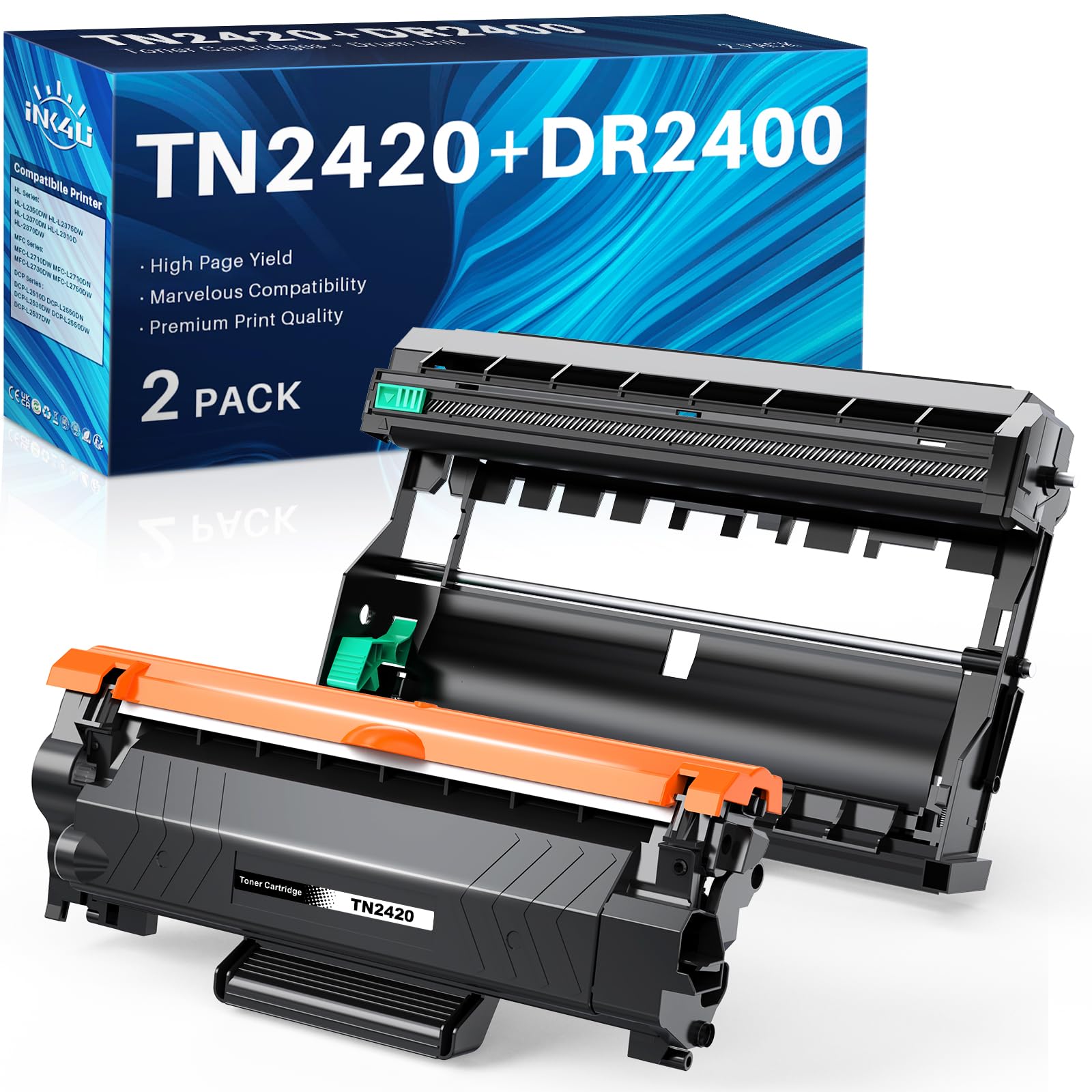 Toner TN2420 pour corriger les impressions pâles du tambour DR2400