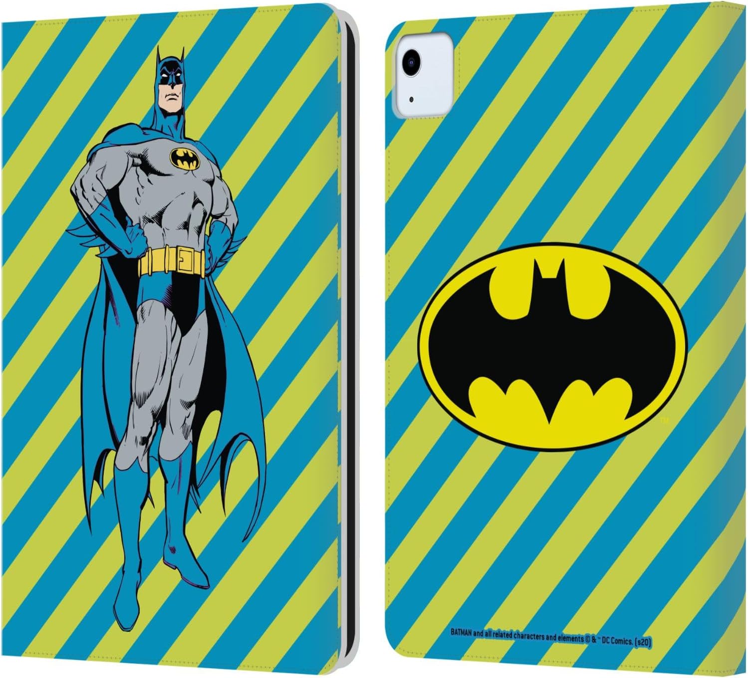 Head Case Designs Officially Licensed Batman DC Comics Stripes Vintage Fashion Leather Wallet Case Compatible with Apple iPad Air 11 2020/2022/2024/2025