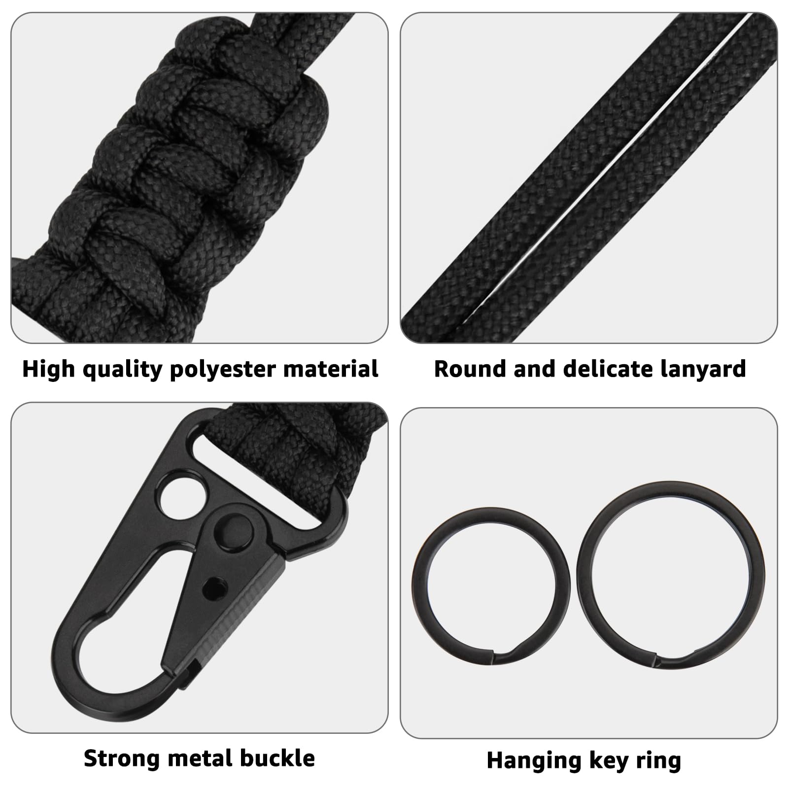 Llavero Mosqueton de Paracaídas 2PCS Llavero Táctico Cinturon Key Holder Wrist Lanyard Acampada Accesorios Al Aire Libre on Cinturón Gancho Clave Multifuncional Adecuado