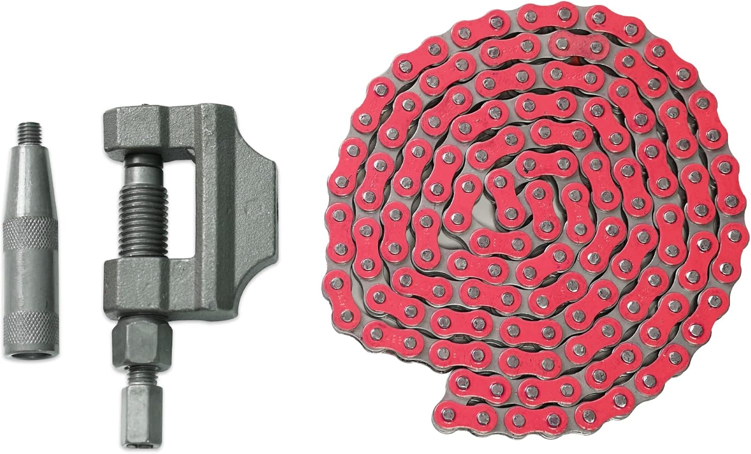 420 Motorcycle Chain 140 Links With Breaker Tool - Heavy Duty Drive Chain For 50cc-125cc Dirt Bikes, ATVs, Go Karts & Scooters