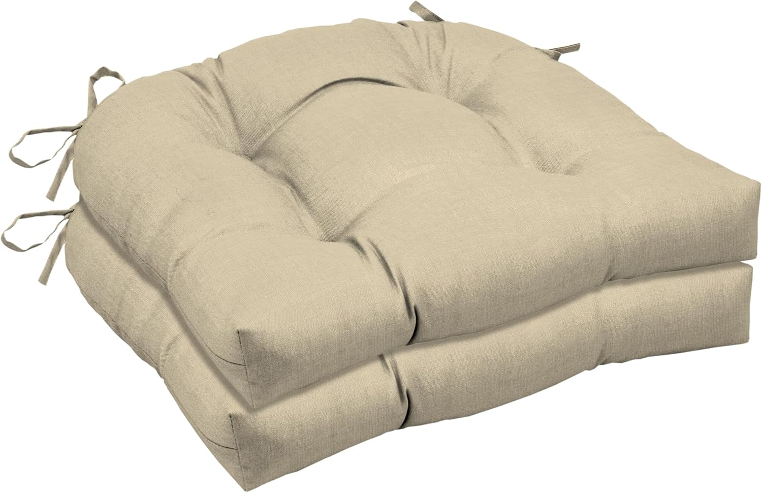 Arden Indoor/Outdoor Rocking Chair Or Wicker Chair Cushion, 2-Pack, 20 x 18, Water Repellent, Rain Proof, Fade Resistant Cushion for Rocking Or Rounded Back Chair Tan Leala