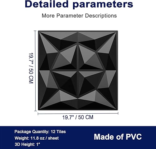 Miniatura 4 de MIX3D 3D Wall Panel, White Wall Panels for Interior Wall Decor, Pack of 12 Tiles 32 Sq Ft (PVC)