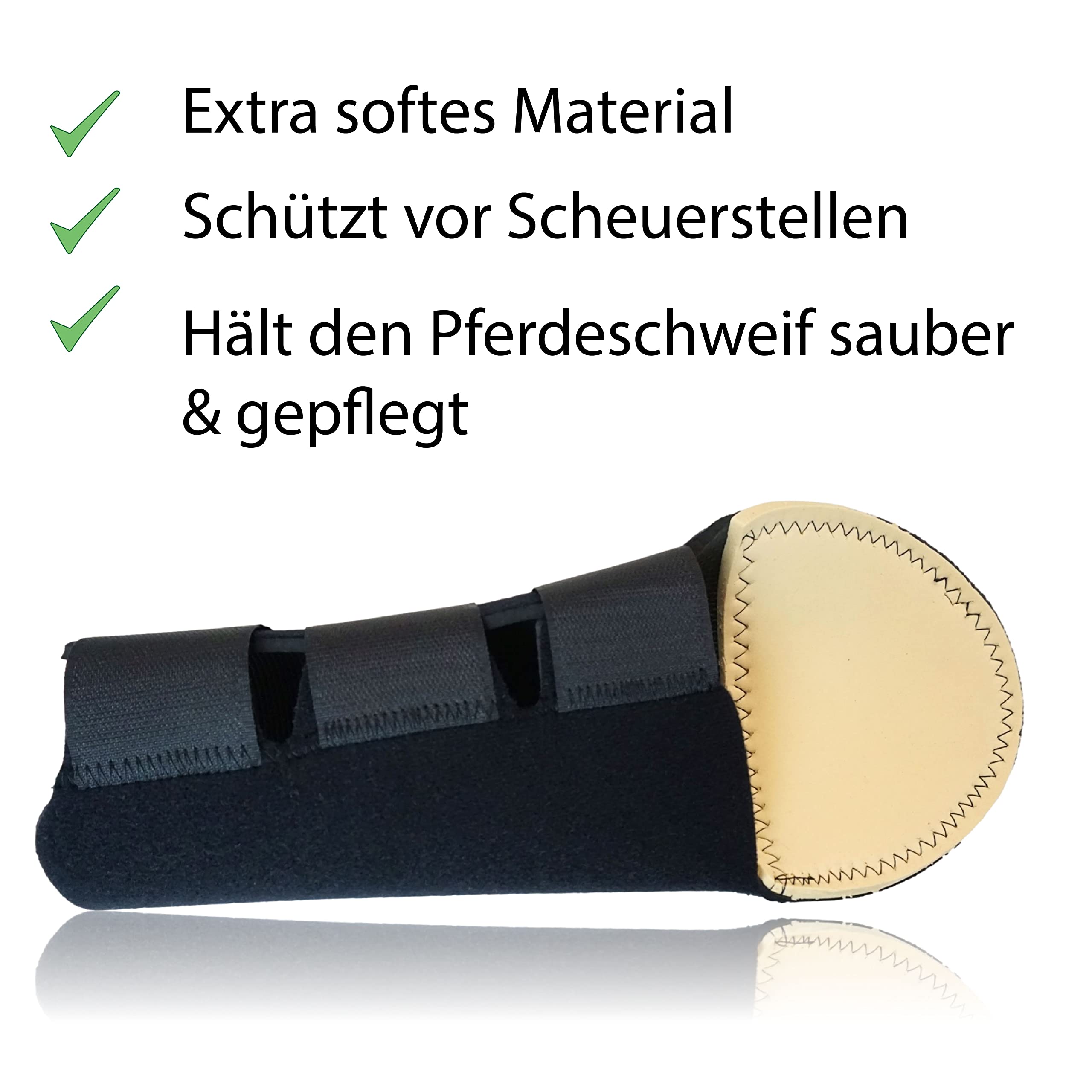 Pferdelinis Schweifschutz für Pferde Schweifschoner Pferd aus Neopren ideal für den Anhänger Transport oder als Scheuerschutz (1x Schwarz)