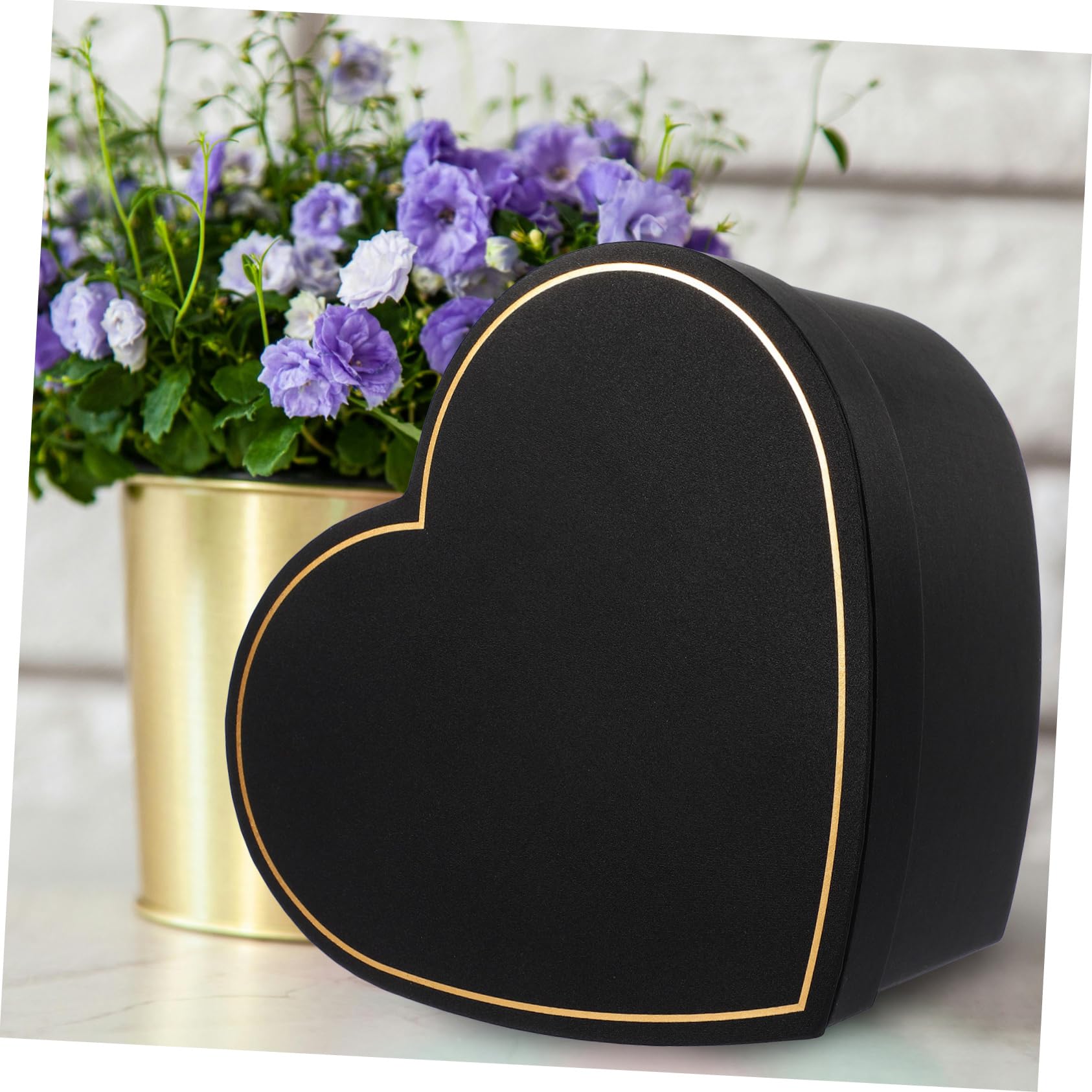 DEARMAMY Herzförmige Geschenkbox Schwarz aus Stoff für Geschenkverpackungen und Geschenkkartons bei Abschlussfest und Party als Elegante Schachtel Geschenkbox
