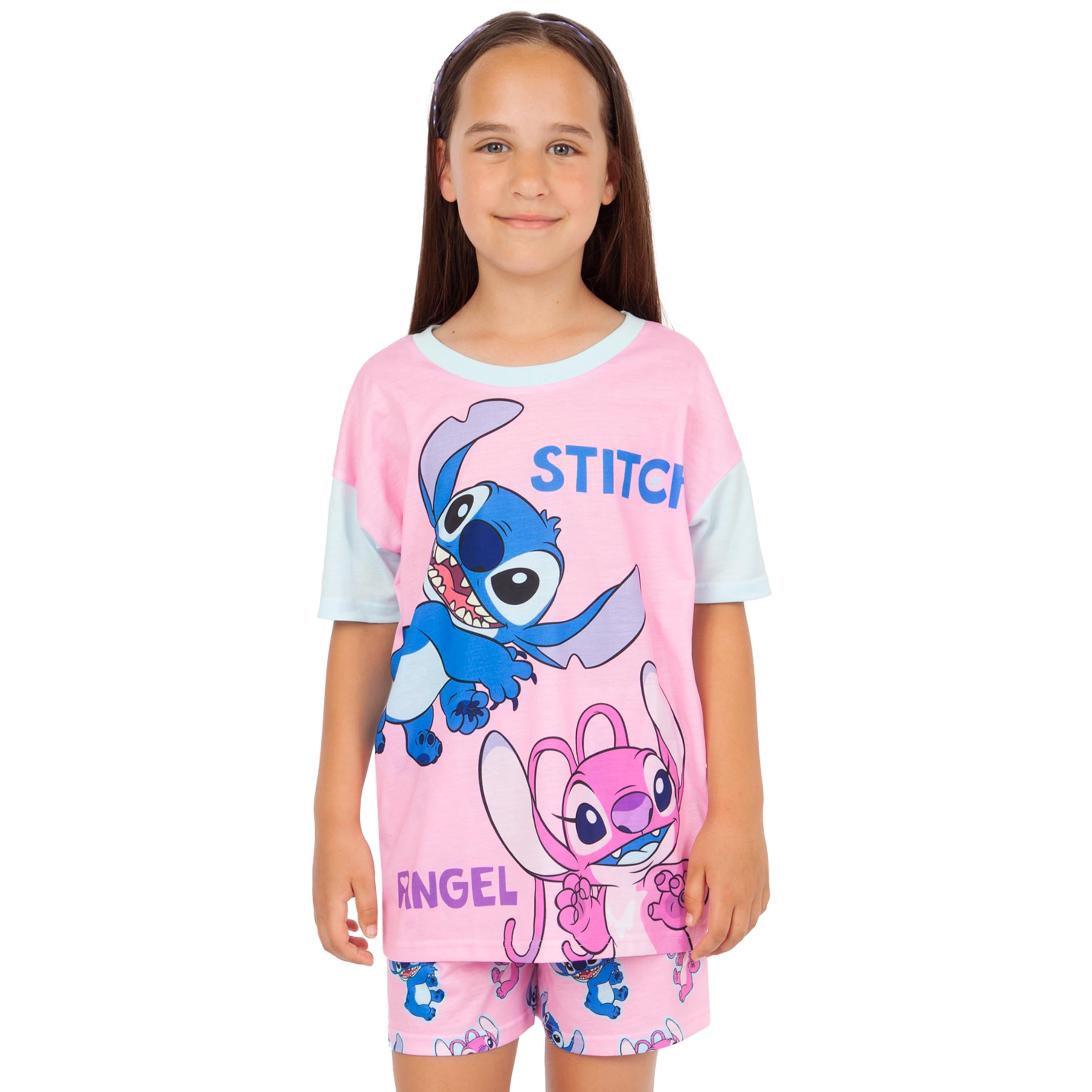 Disney Schlafanzug | Stitch Pyjama Mädchen | Madchen Schlafanzug Kurz