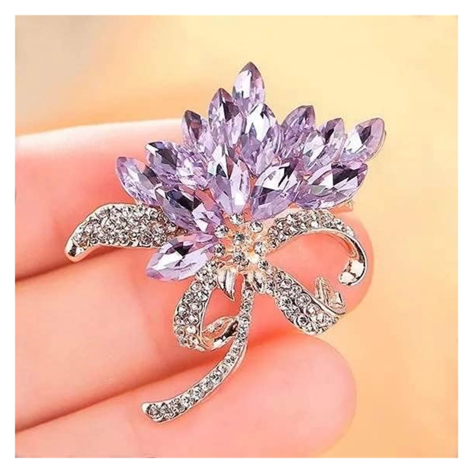 Ruluti Broche Pin voor Vrouwen Meisjes, Glanzende Bloem Broche