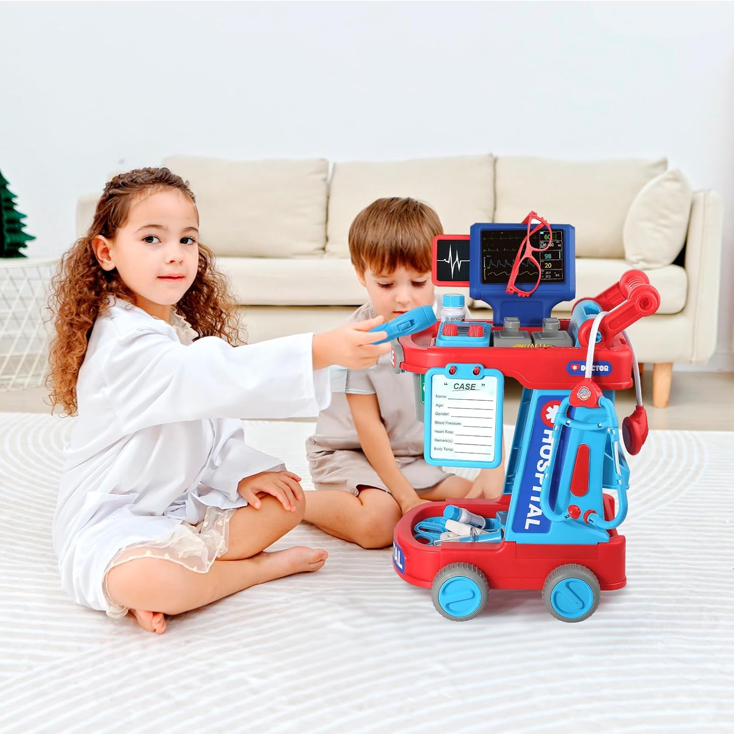 Toys for 2 3 4 5 Years Old Boy Girl Christmas Birthday Gift Pretend Play Doctor Kit and Kids Stethoscope Toy