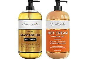 Cosmetasa Professional Cellulite Massage Oil and Cream Bundle (8.8 ounces each)