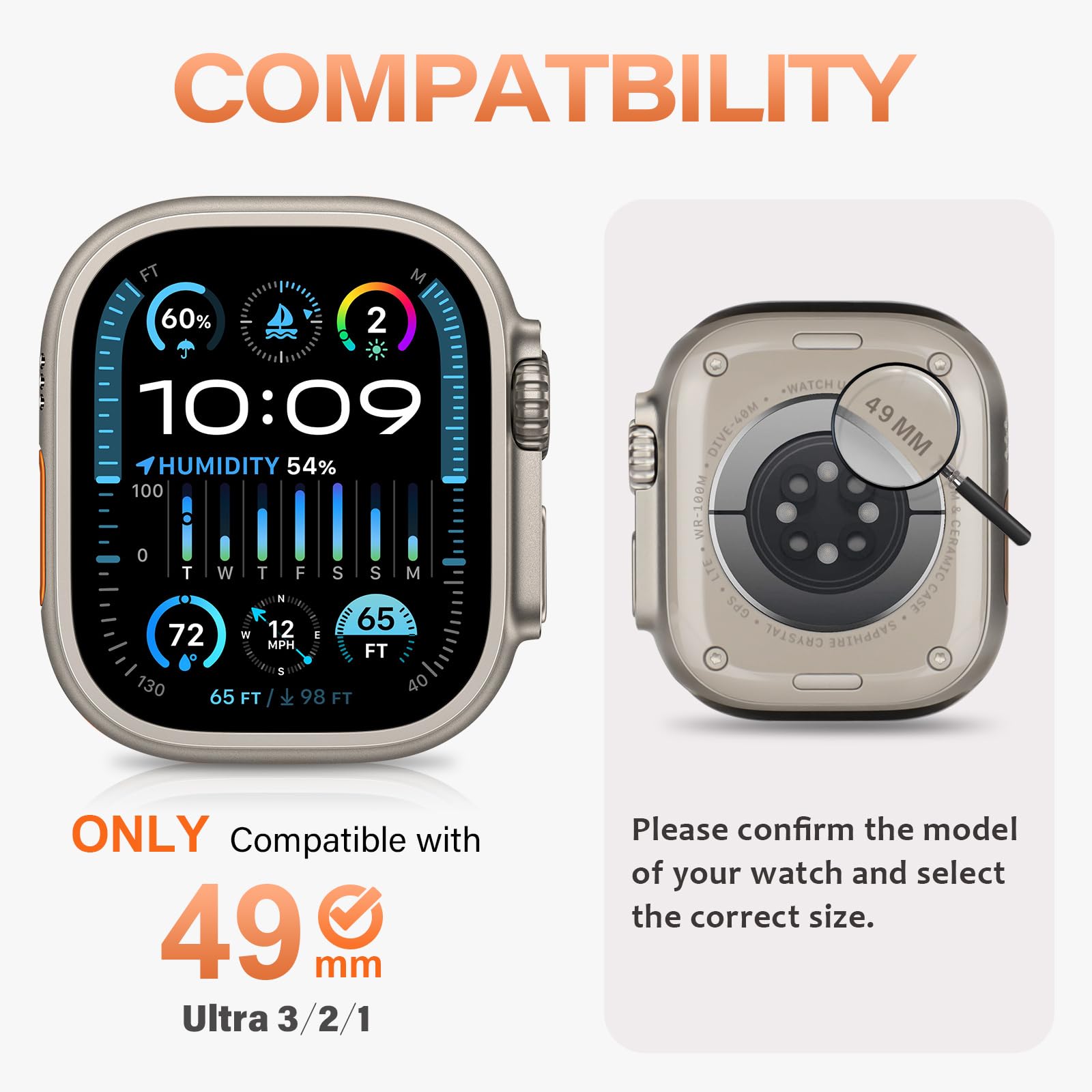 Amizee Metall Hülle Kompatibel für Apple Watch Ultra 3/2/1 49mm mit Rückseite, Robuste Schutzhülle der Stoßstange für iWatch Ultra 49mm, Schwarz