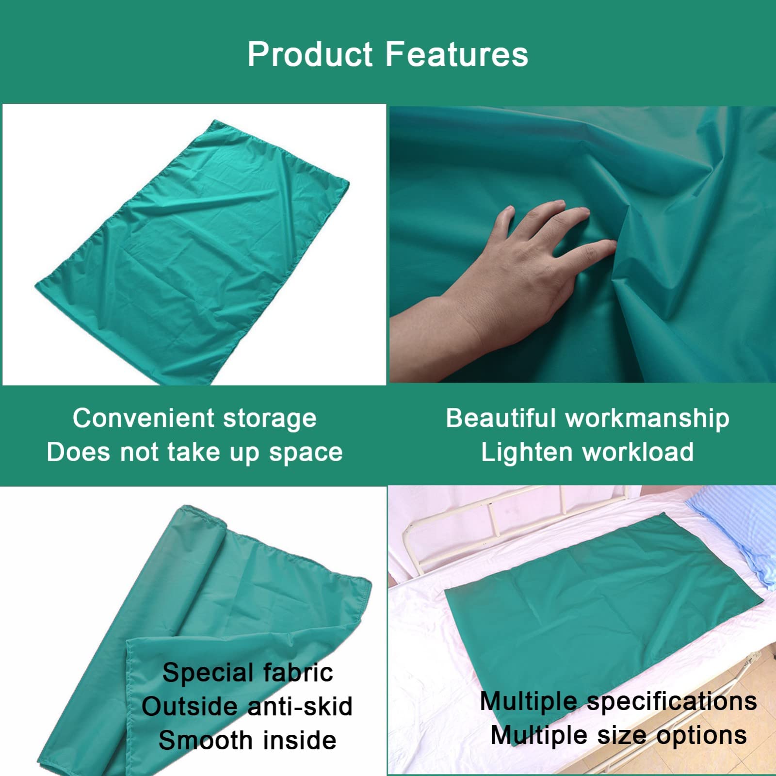 Sábana deslizante, Sábana deslizante tubular, Reutilizable Lavable Tela de nailon Almohadilla de posicionamiento Sábana extraíble Tabla de transferencia de pacientes Sábana elevadora Sábanas deslizant