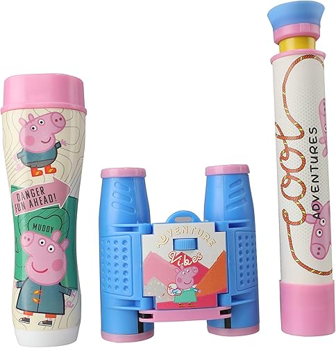 Warner Brothers - Telescopio Peppa Pig con trípode | Telescopio infantil para jóvenes científicos, fomenta el descubrimiento científico, información