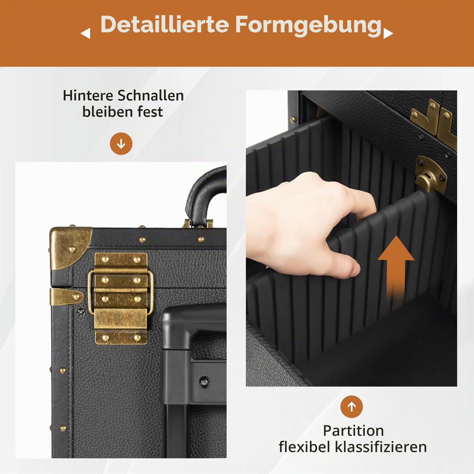 3-in-1 Kosmetikkoffer Trolley, Kosmetik Trolley mit Schublade Kosmetikkoffer Trolley Make up Koffer Schminkkoffer Friseurkoffer, Rollen 360° drehbar, Reisen, Friseure, Geschenkidee, Schwarz