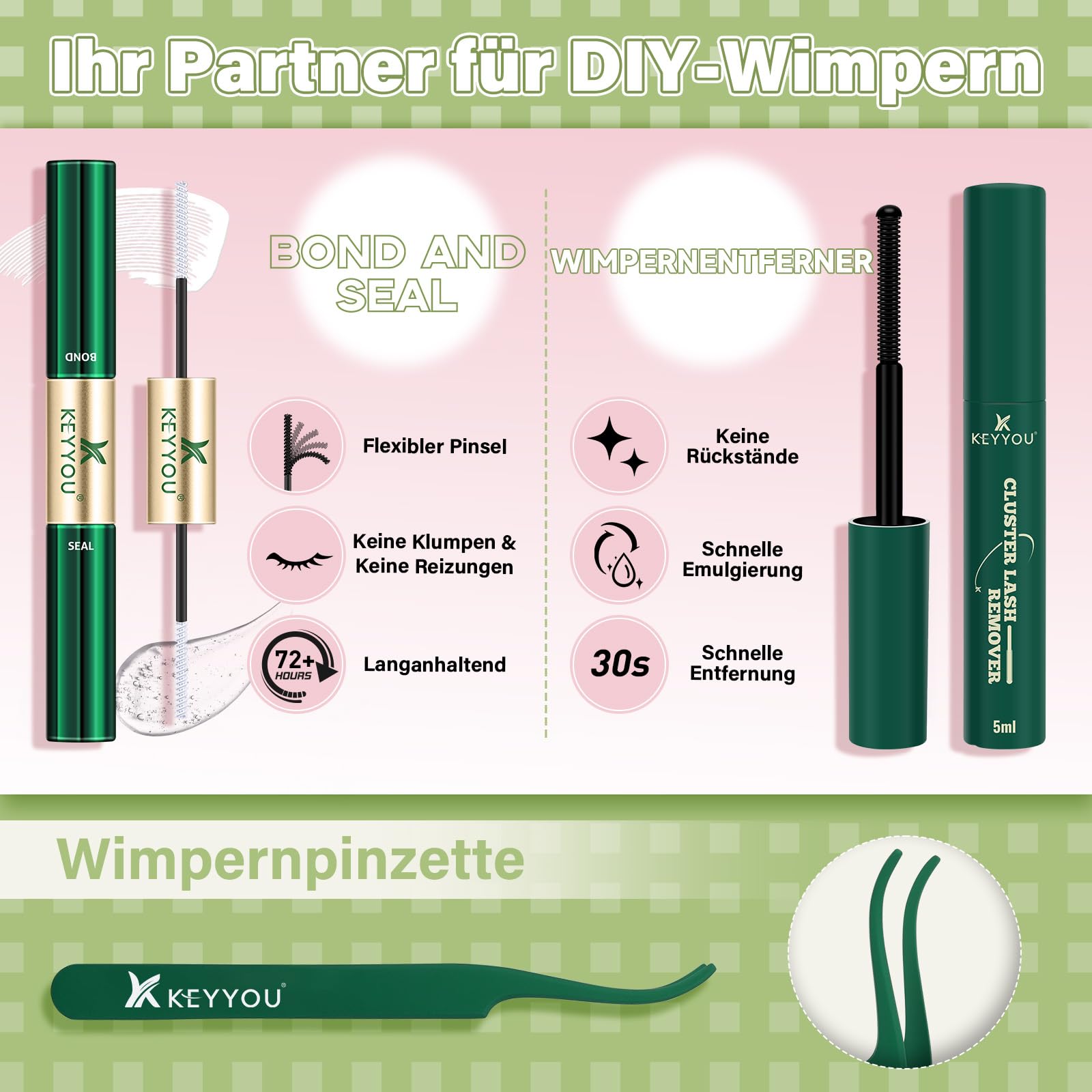 KEYYOU LASH Fairy Venus Lash Clusters Kit de extensión de pestañas de manga Kit de extensión de pestañas D Curl 120 Piezas Wispy Natural Invisible Cinta Pestañas Kit con Impermeable DIY en casa (Venus