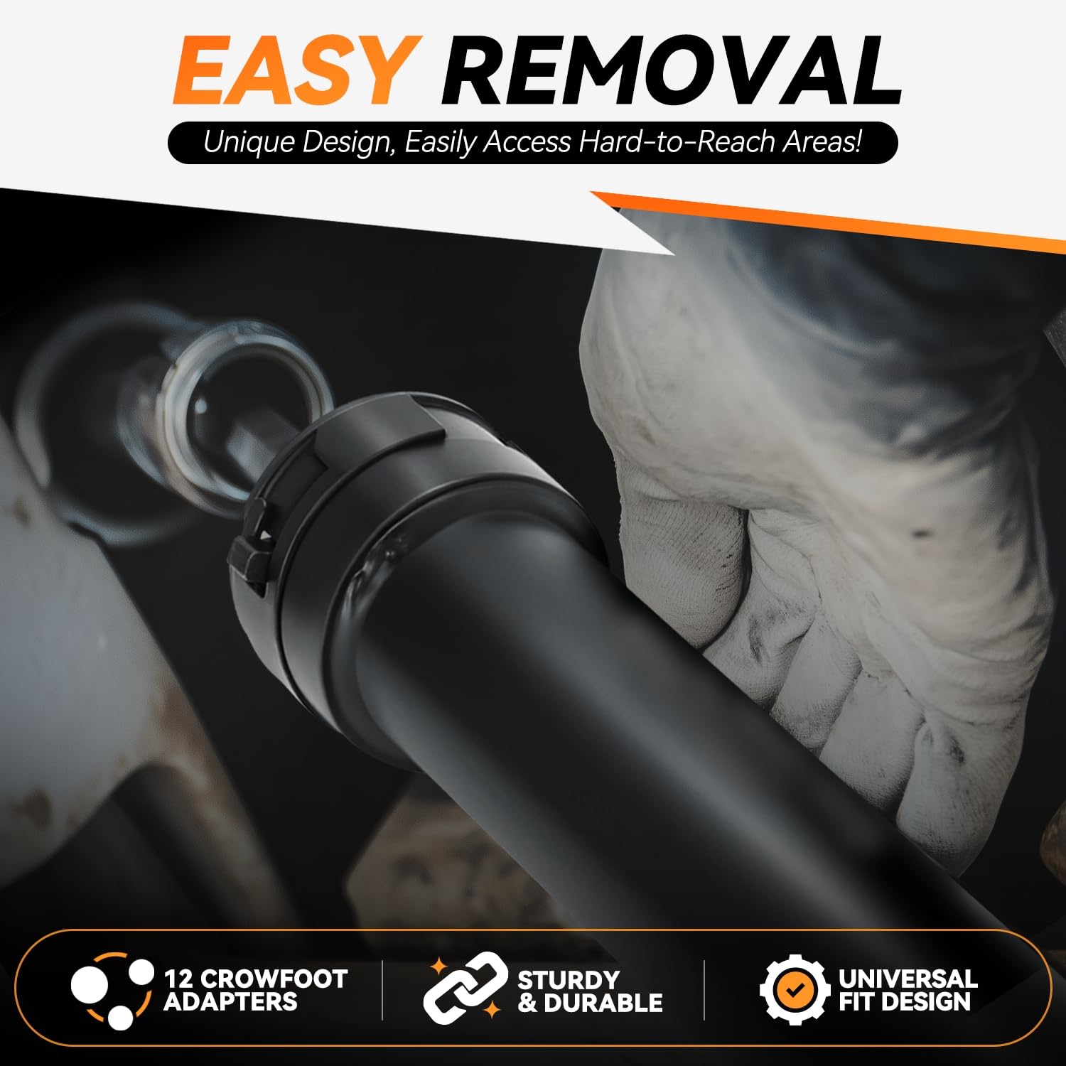 Auto Dynasty 12pcs Inner Tie Rod Removal Tool Kit Crowfoot Adapters Wrench Open Jaw Drivers Heavy-Duty Steel Tie Rod Removal Tool for SUV, Van, Pickup Truck and More