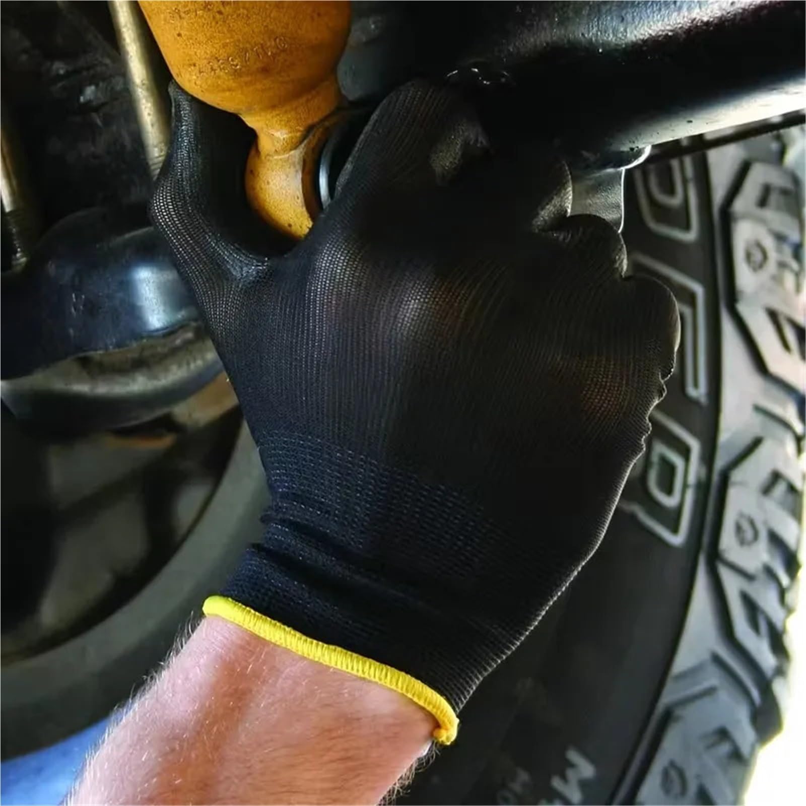 Guanti Da Lavoro Antiscivolo 6/12/18PCS Guanti con rivestimento in PU antiscivolo Multi-scenario in nylon da lavoro Macchine giardinaggio Riparazione automobilistica(18PCS,XL)