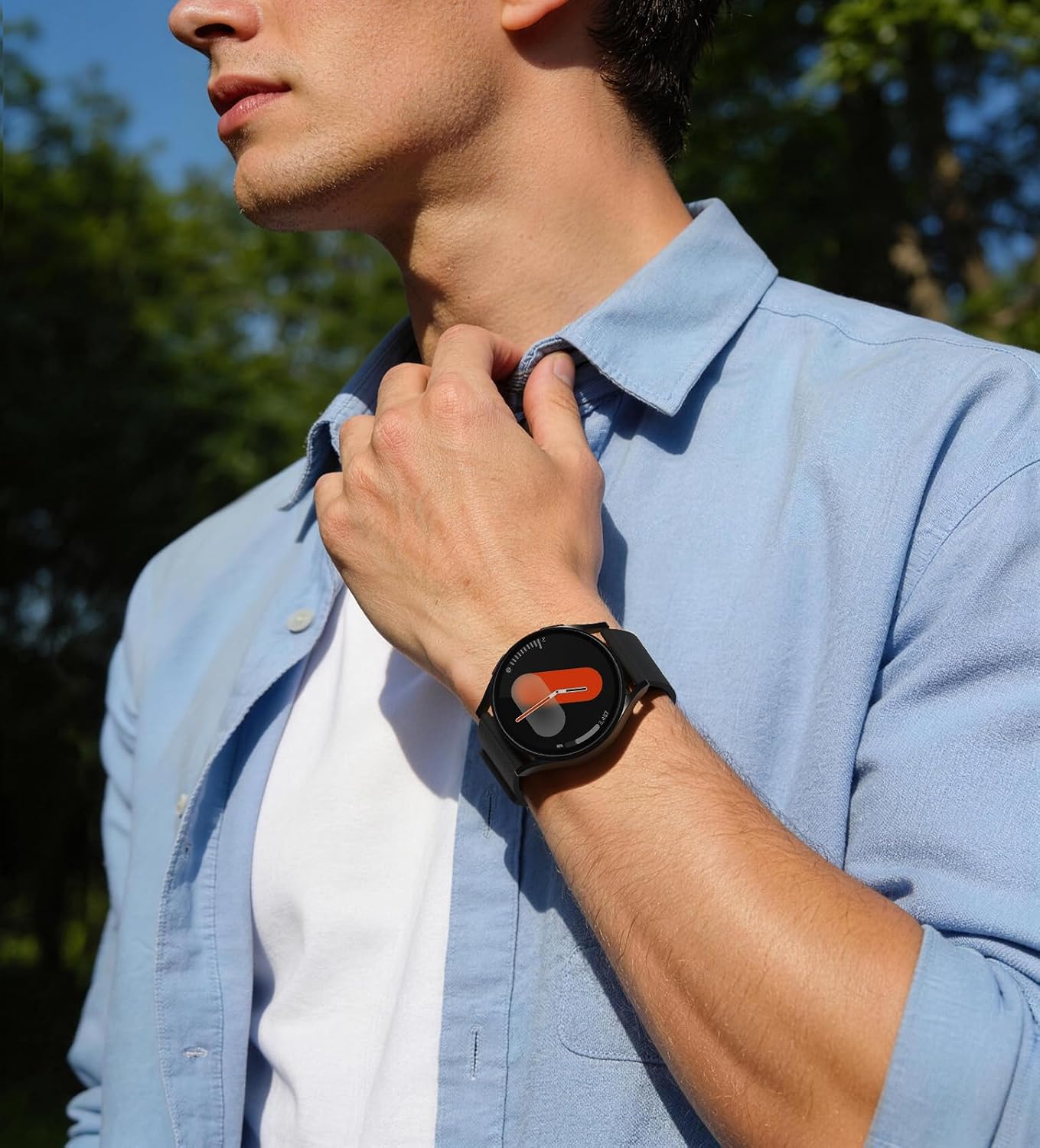 20mm 22mm Watch Band, Quick Release Magnetic Silicone Replacement Wristband for Men Women