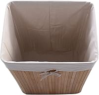 Vista 8 de GOFLAME Cesta portátil de bambú para ropa sucia, cesta de almacenamiento de ropa sucia con tapa y forro extraíble, gran contenedor de ropa con asas