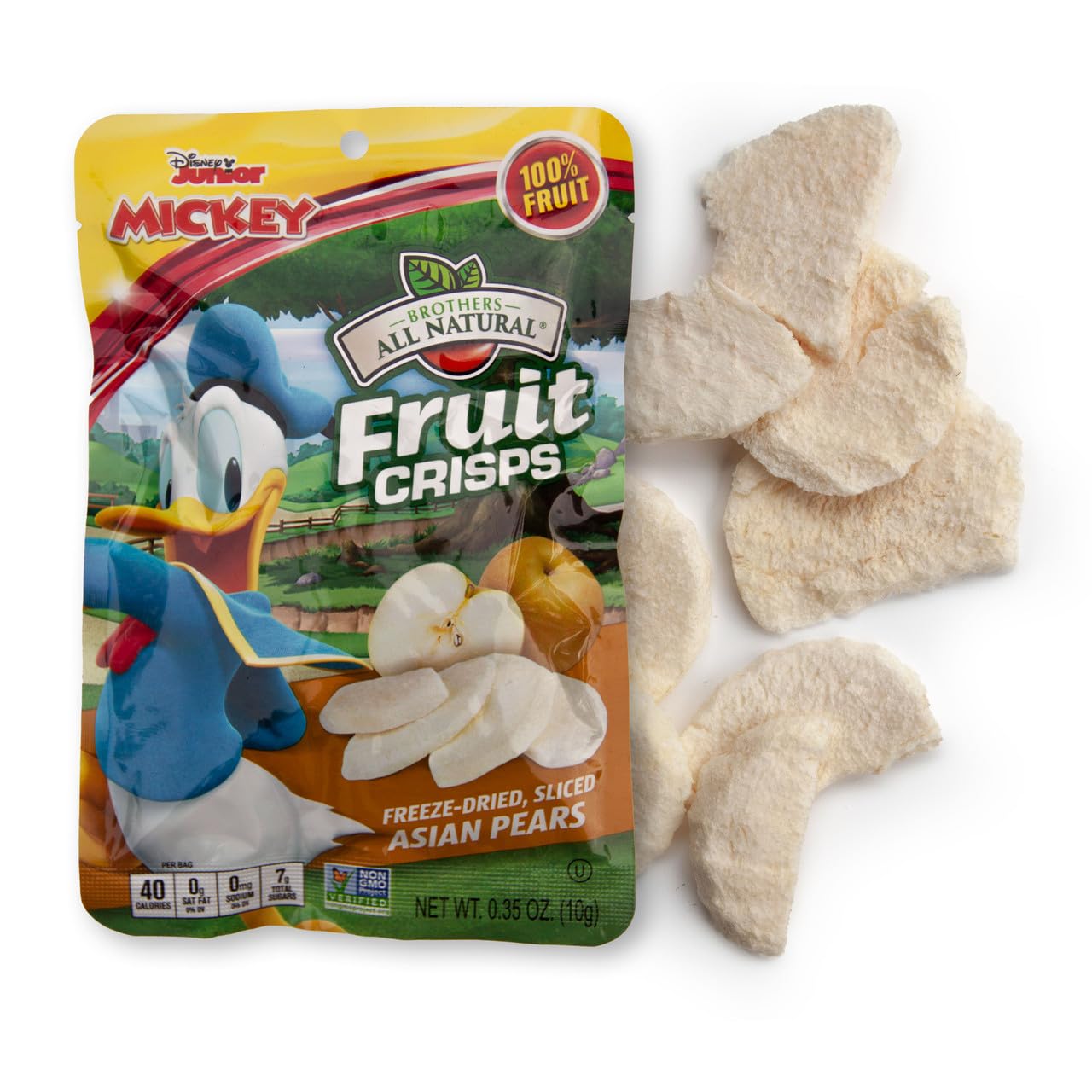 Brothers All Natural Disney Freeze Dried Fruit Crisps, Asian Pear, 0.35 Oz (Pack of 12), Made with 100% Fruit, Gluten Free, Soy Free, Vegan, Heathy Snack, Lunch Box Ready