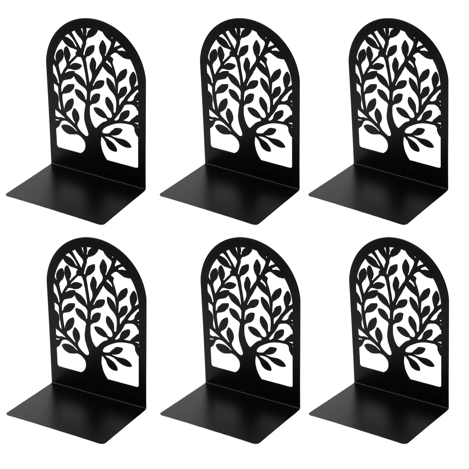 6 sztuk metalowych podpórek do książek w kolorze czarnym, 17,5x12x8,5 cm uchwyt na książki, czarna podpórka, uchwyt na książki do biura, szkoły, domu, biblioteki