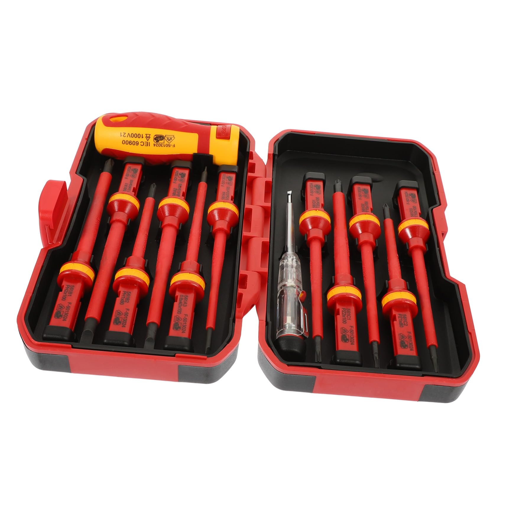 Kit 13 Pezzi Giraviti Isolati 1000v per Elettricista Punte Magnetiche Torx Pozidriv in Acciaio Vanadio e Custodia Resistente