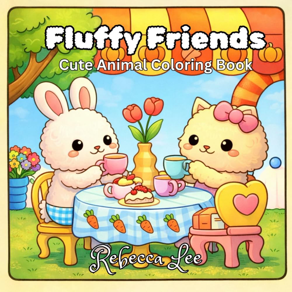 Fluffy Friends: Cute Animal Coloring Book