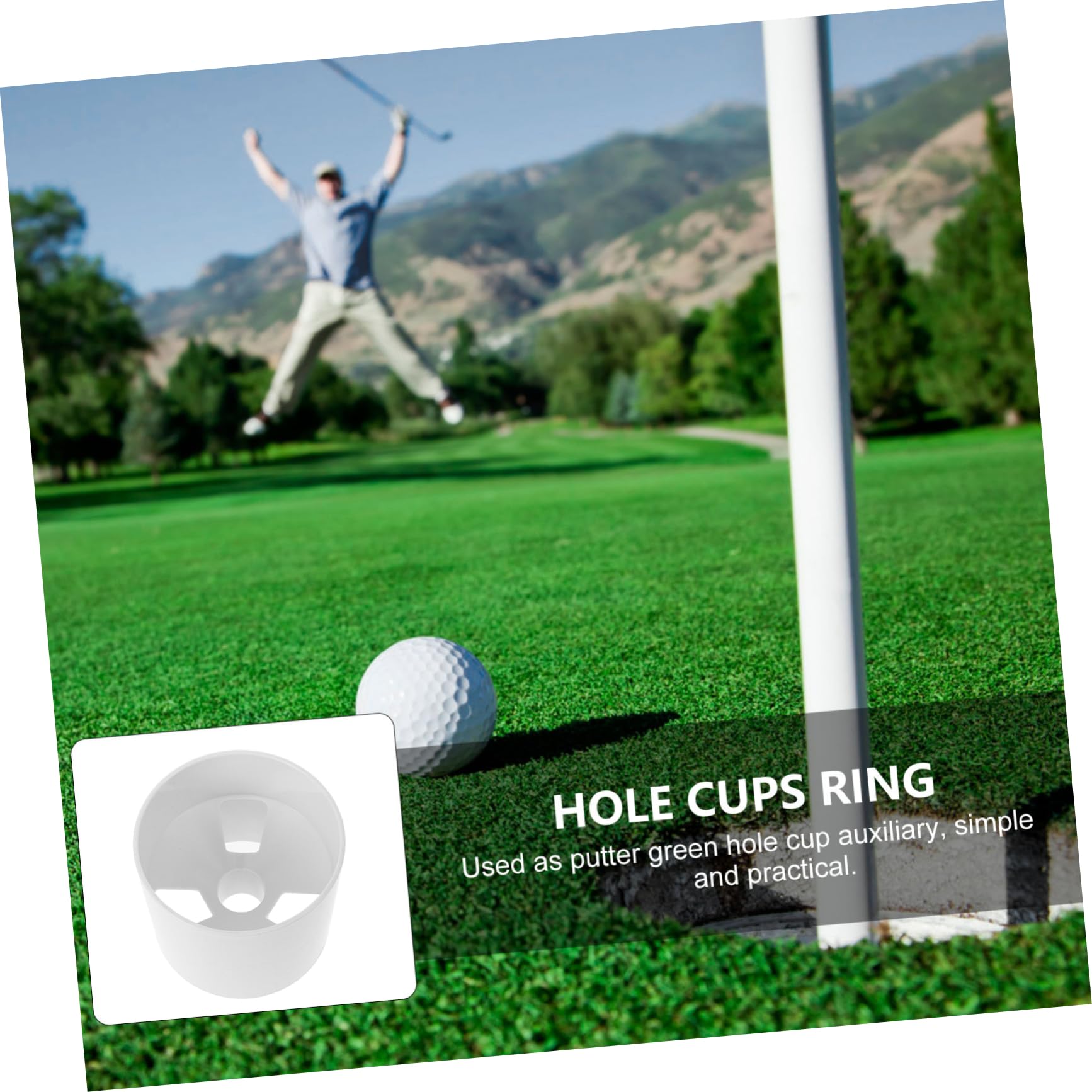Abaodam 5 Pezzi mettendo la tazza del foro da golf buca da golf che mette tazza buco forniture per il golf strumento di allenamento per il golf plastica bianca