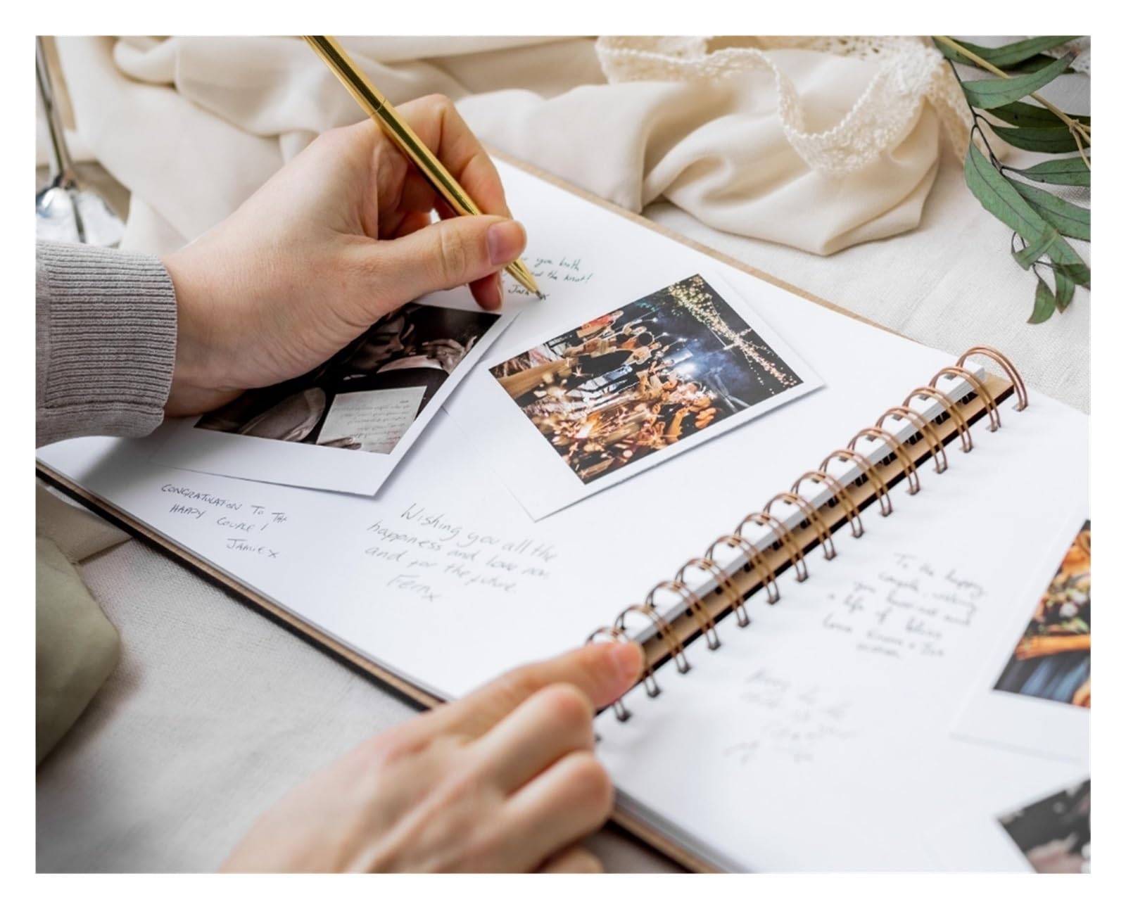 Guest Book Matrimonio Album di Nozze in Legno Rustico | Conserva I Ricordi Del Matrimonio Attraverso La Firma Degli Ospiti E La Raccolta Di Foto(A4(50 SHEETS ))
