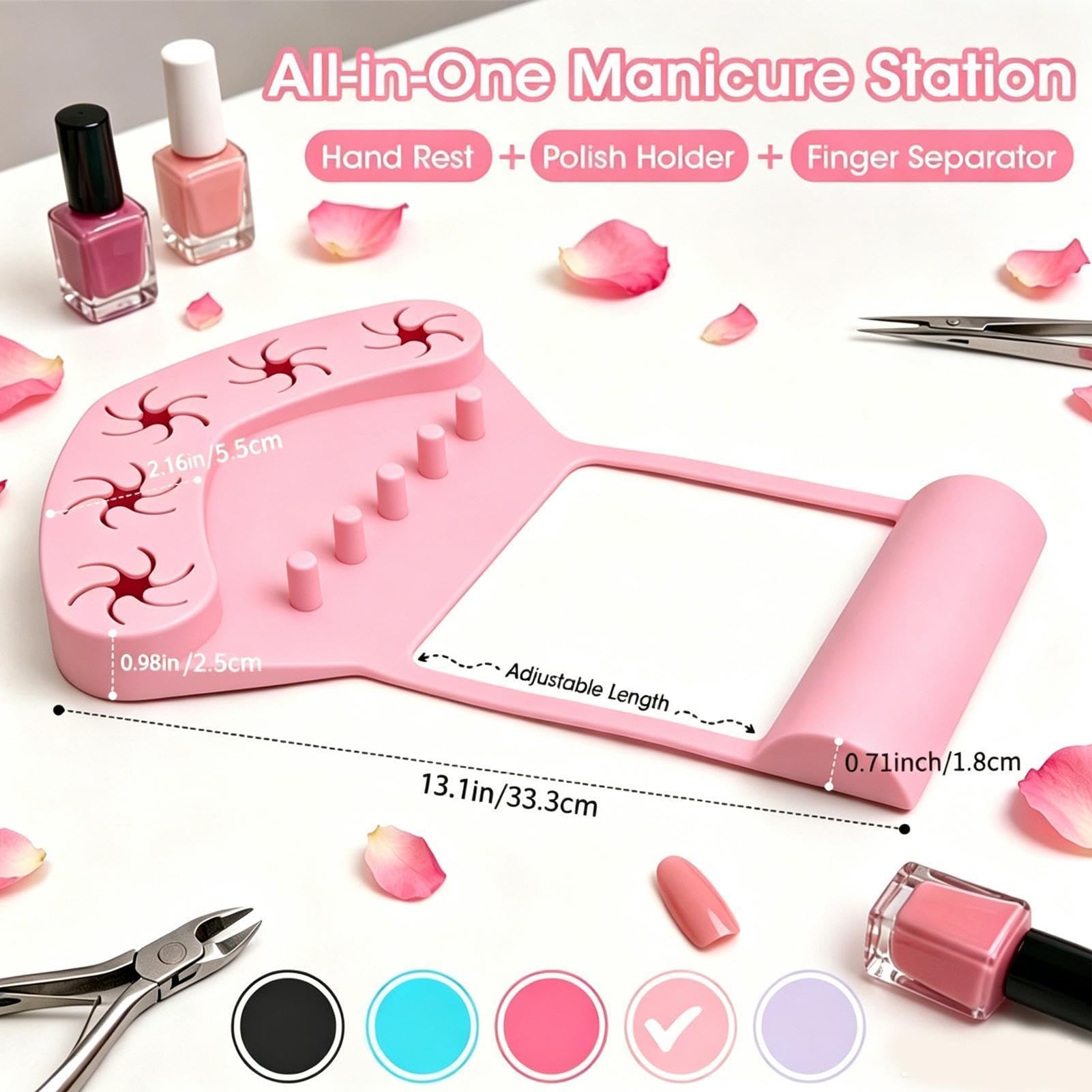 Tappetino in silicone con supporto per lucidatura unghie Cuscinetto | Poggiamano e supporto in silicone per manicure per Donne, Trucco, Pratica, Pittura, Salone, Festa, Lab